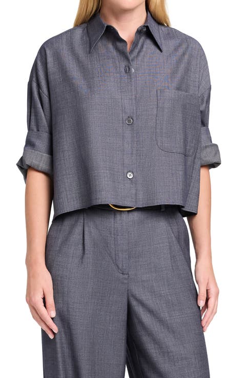 Next Ex Button-Up Wool Blend Shirt