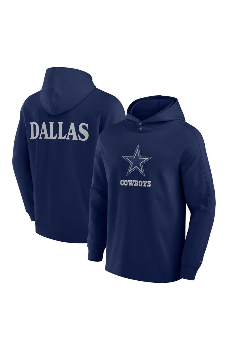 FANATICS Men's Fanatics Navy Dallas Cowboys Elements Blaze Tri-Blend Long Sleeve Hoodie T-Shirt, Alternate, color, Navy