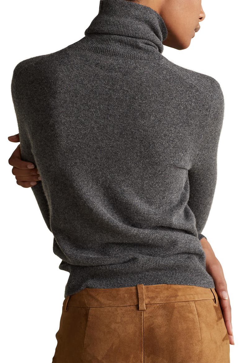Turtleneck Cashmere Sweater, Alternate, color, STADIUM GREY HEATHER