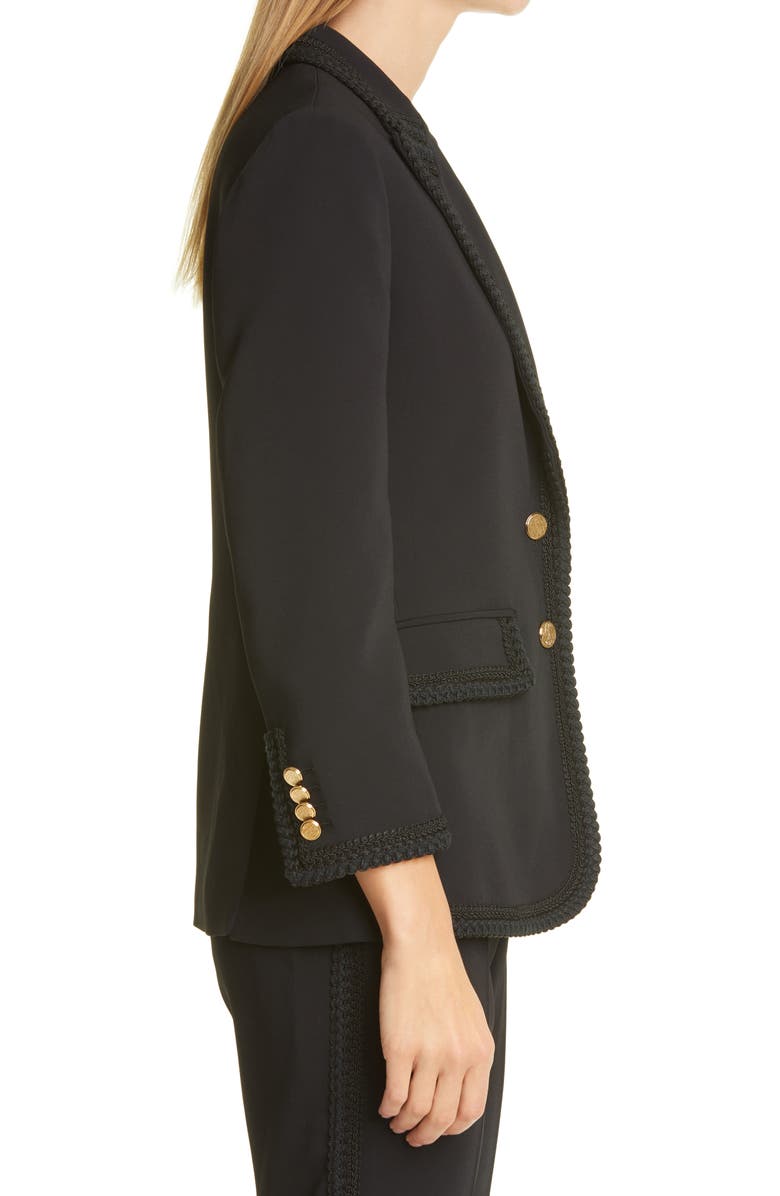 Gucci Passementerie Trim Stretch Cady Blazer, Alternate, color,