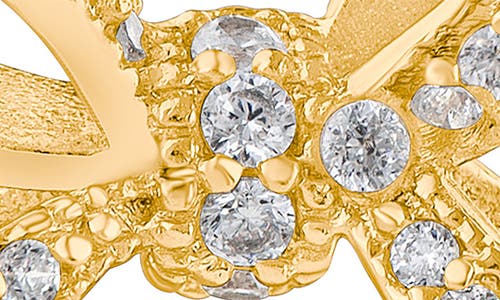 Cz By Kenneth Jay Lane Pavé Cubic Zirconia Bow Stud Earrings In Clear Gold