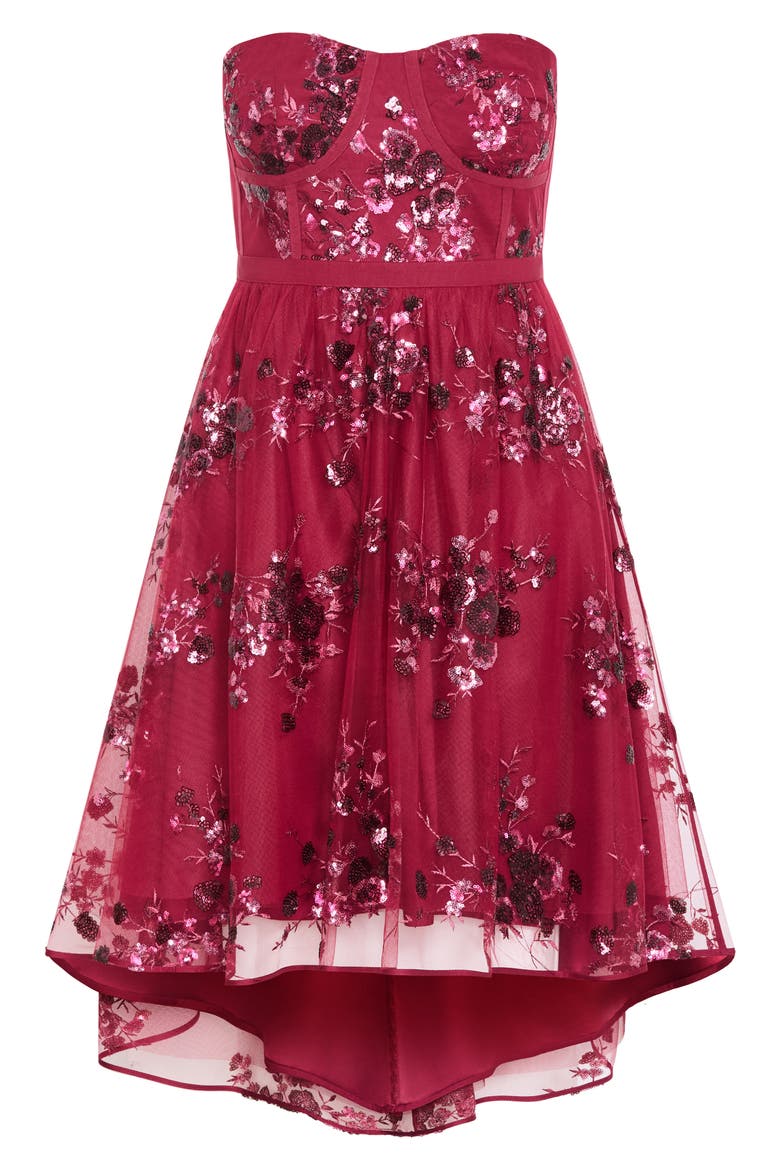 red lace fit and flare dress Vintage 1950s Red Lace and Velvet Fit and Flare Dress With Off-the-shoulder Neckline