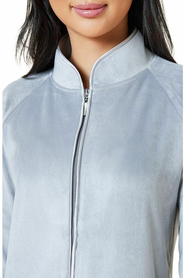 Serenity Mandarin Collar Zip Robe, Alternate, color, Grey