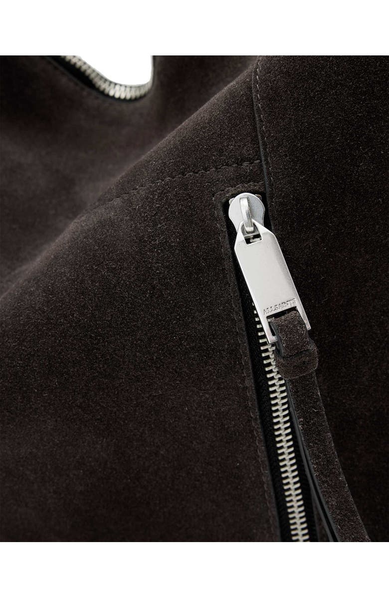 AllSaints Medium Alba Suede Shoulder Bag, Alternate, color, Bitter Brown