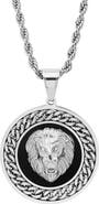 STEELTIME Men's Lion Head Medallion Pendant Necklace