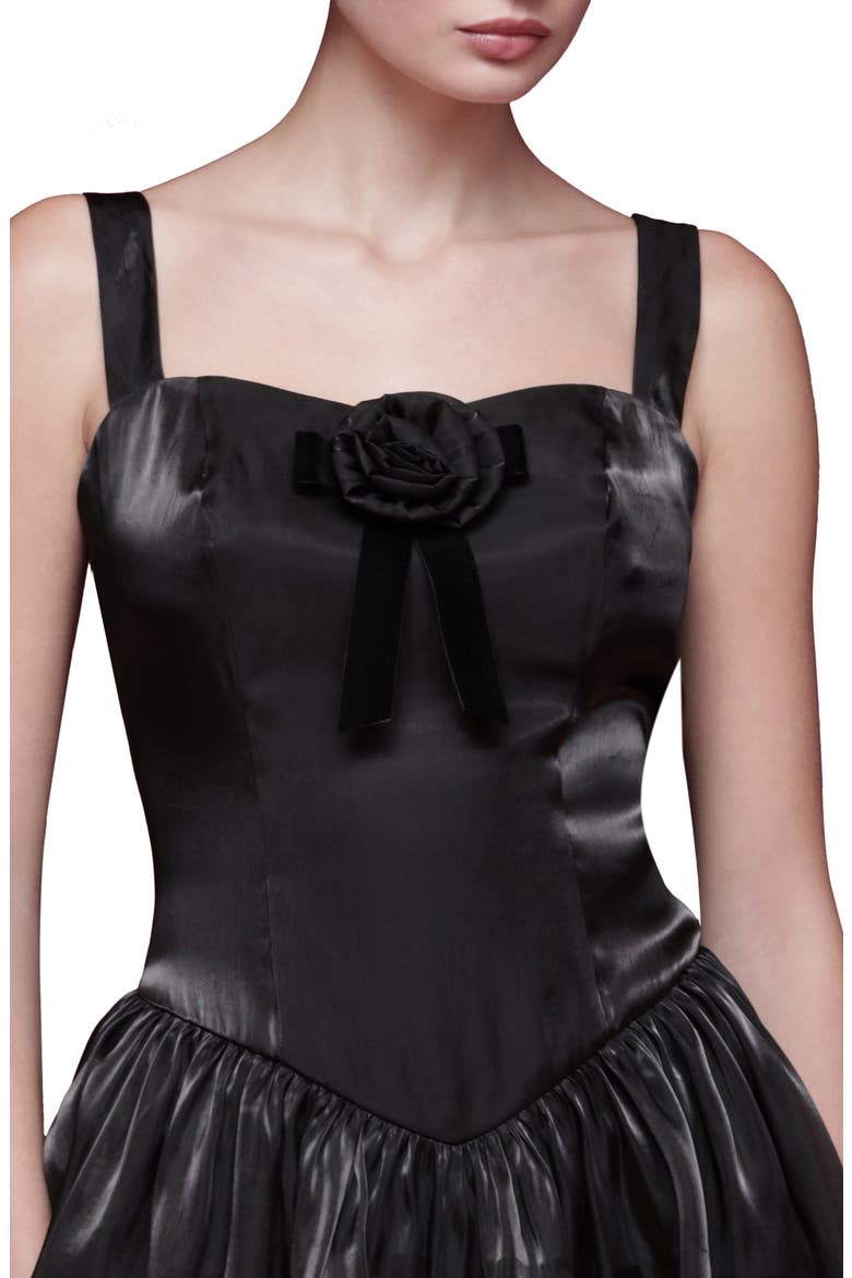 Sleeveless Fit & Flare Minidress, Alternate, color, BLACK