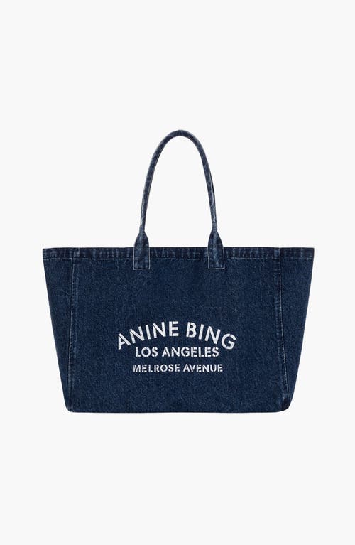 ANINE BING Leo Denim Tote in Ink Blue at Nordstrom