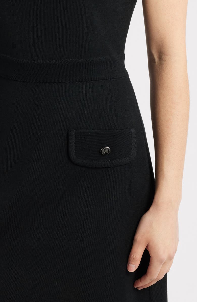 Ming Wang Sleeveless Knit Sheath Dress, Alternate, color, Black