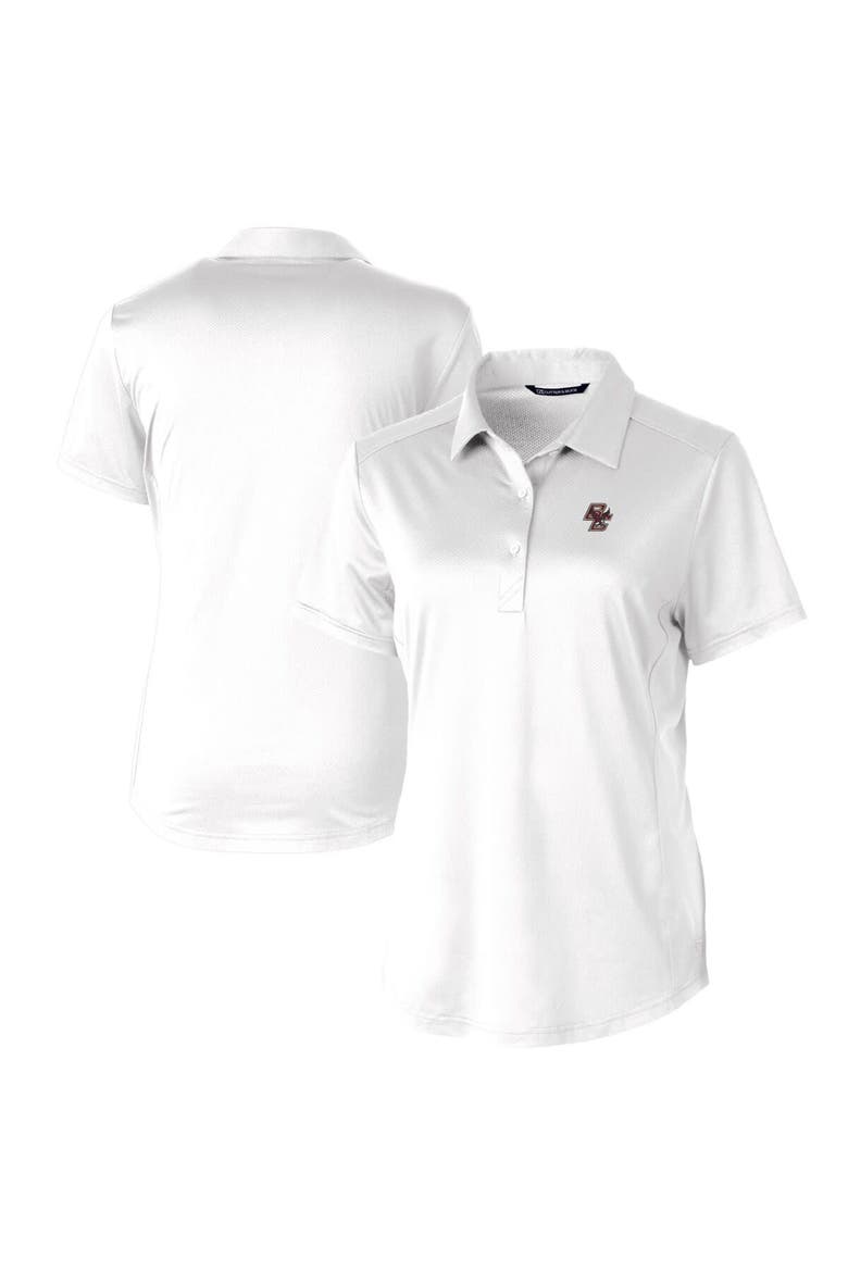 Women's Cutter & Buck White Boston College Eagles Prospect Textured Stretch Polo, Main, color, White