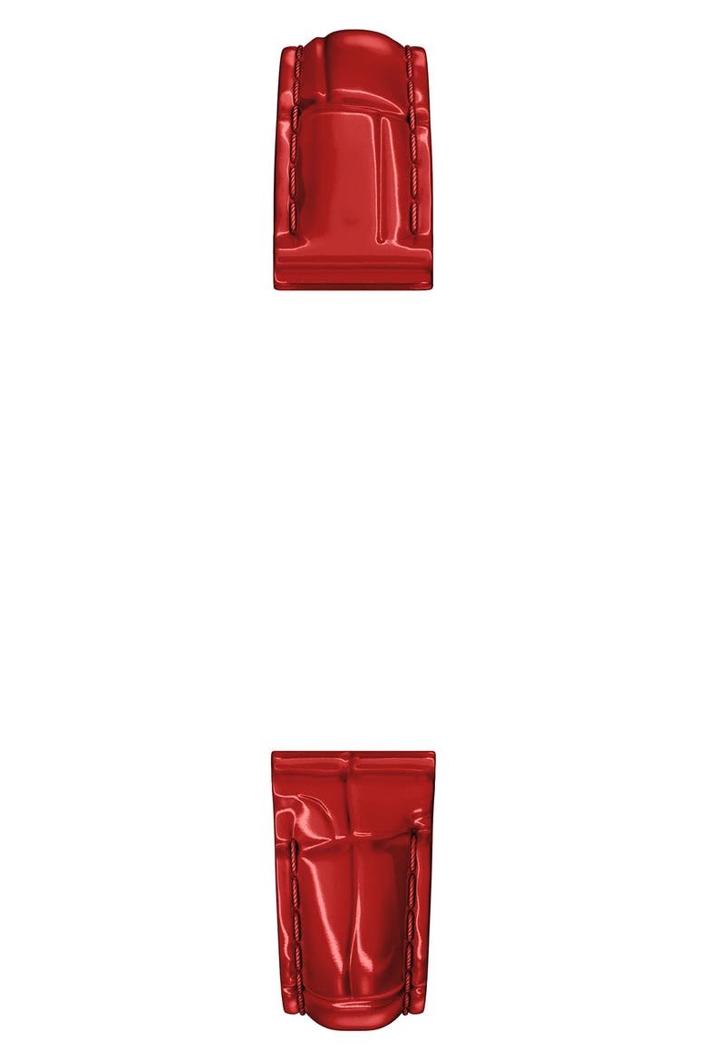 Croc Embossed Leather Watchband, 14mm, Alternate, color, RED