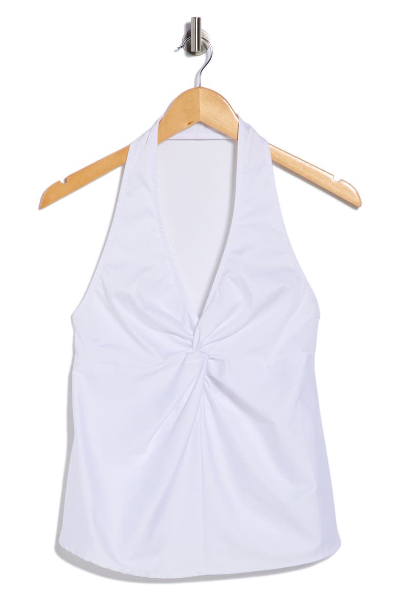 Cotton Blend Halter Top, Alternate, color, WHITE