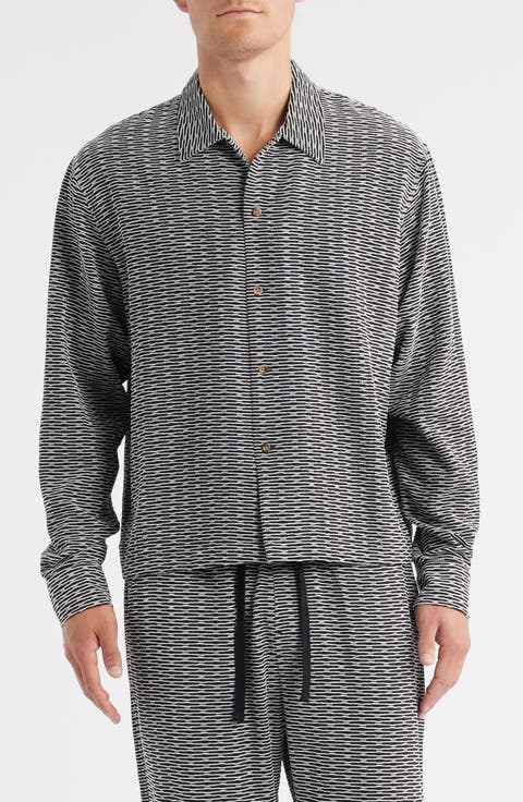 Elijah Geo Pattern Chenille Button-Up Shirt