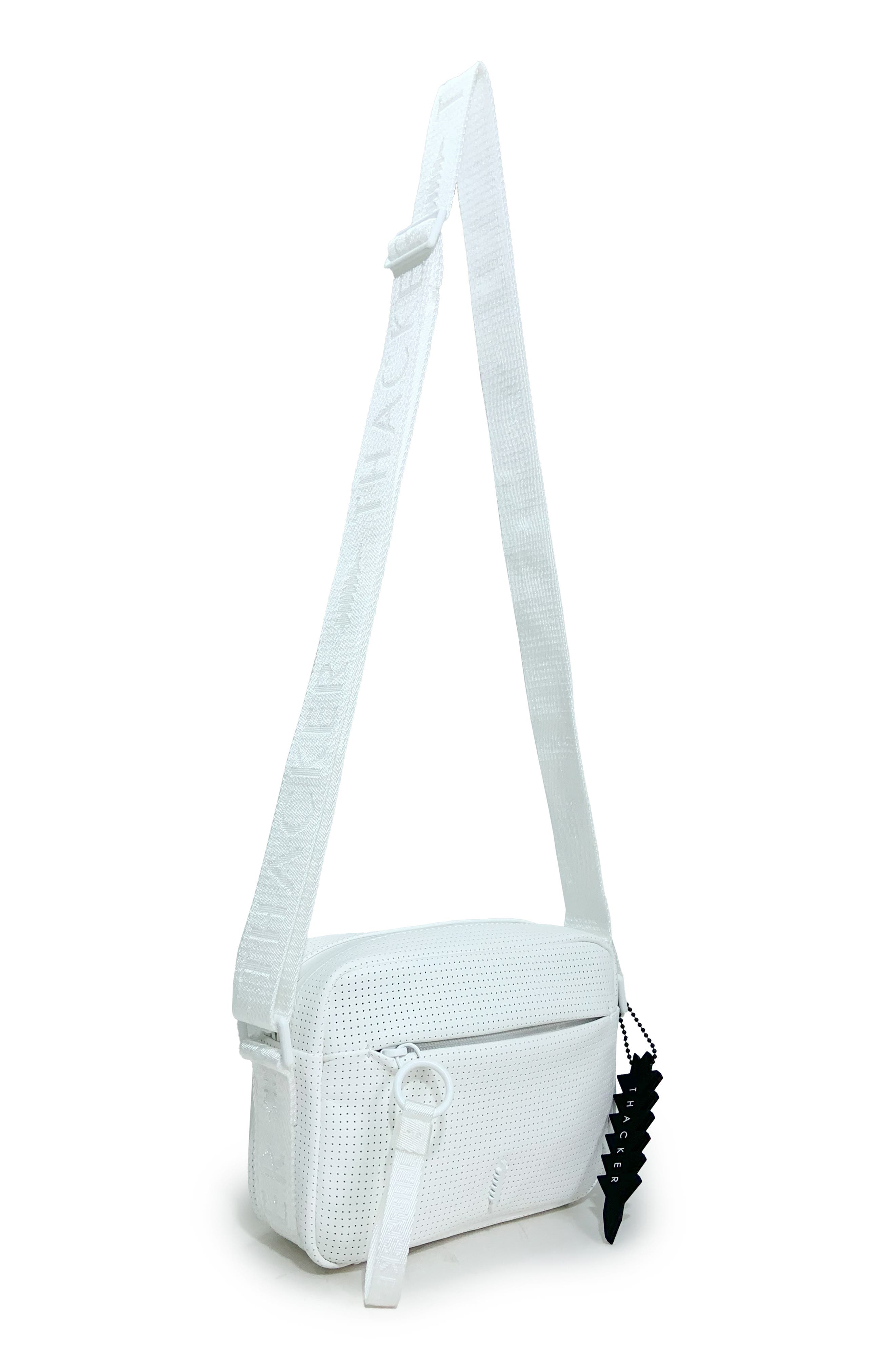 Thacker Ella Faux Leather Camera Bag, Alternate, color, White Perforation