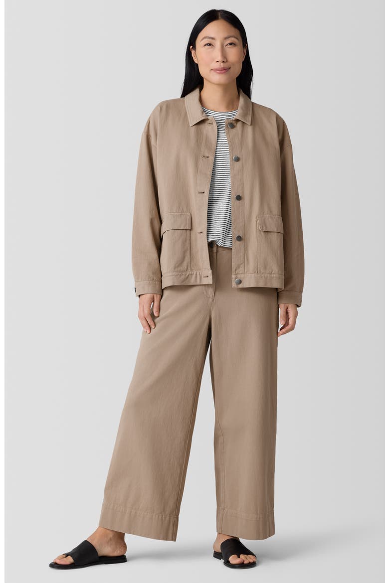 Classic Collar Organic Cotton Jacket, Alternate, color, BISCUIT