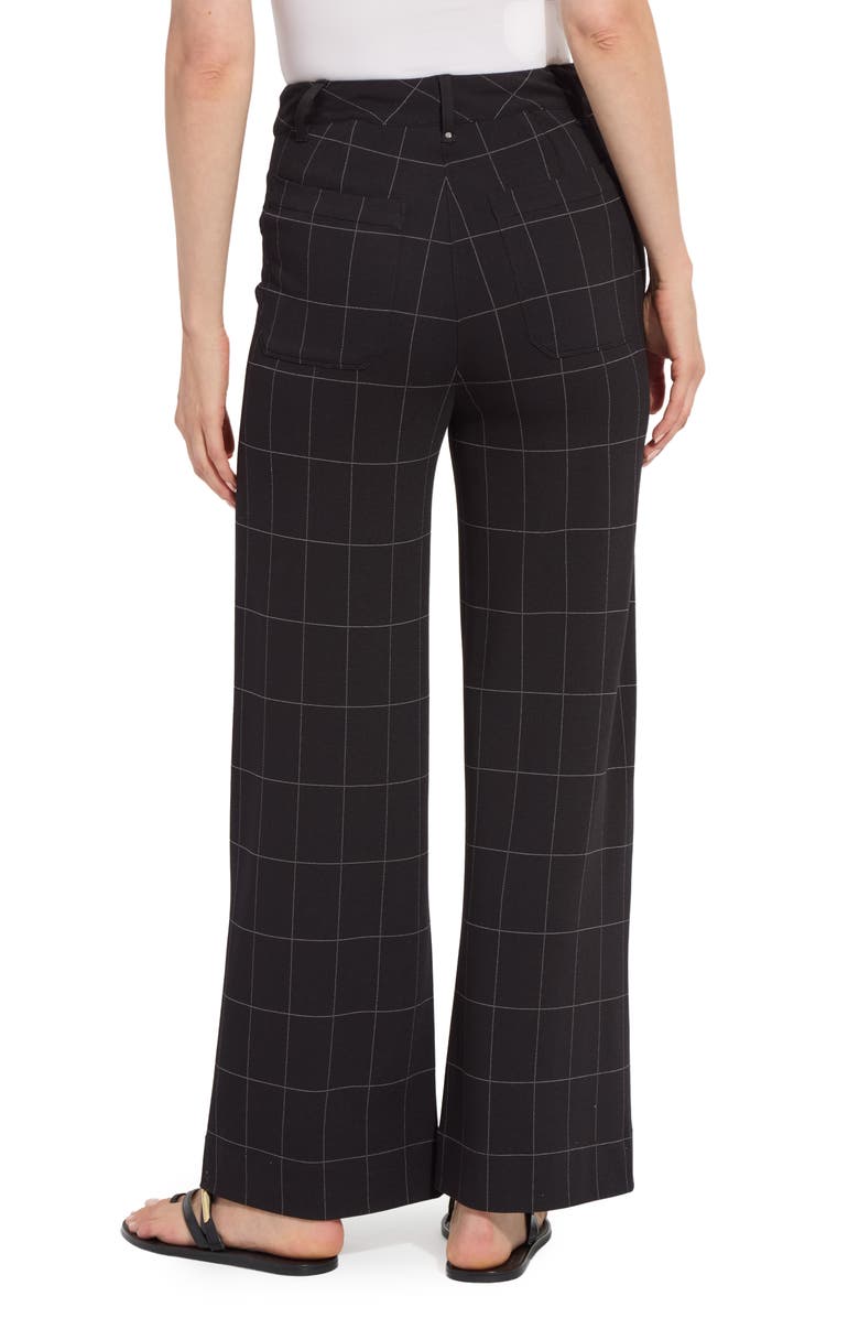 Lysse Erin Windowpane Check High Waist Wide Leg Ponte Pants, Alternate, color,
