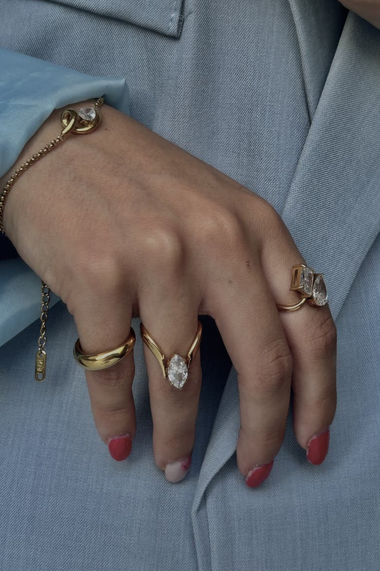 Thin Dome Ring, Alternate, color, Gold