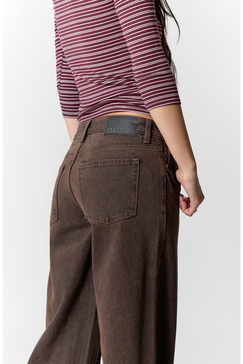 Casey Low Rise Baggy Wide Leg Jeans, Alternate, color, BROWN