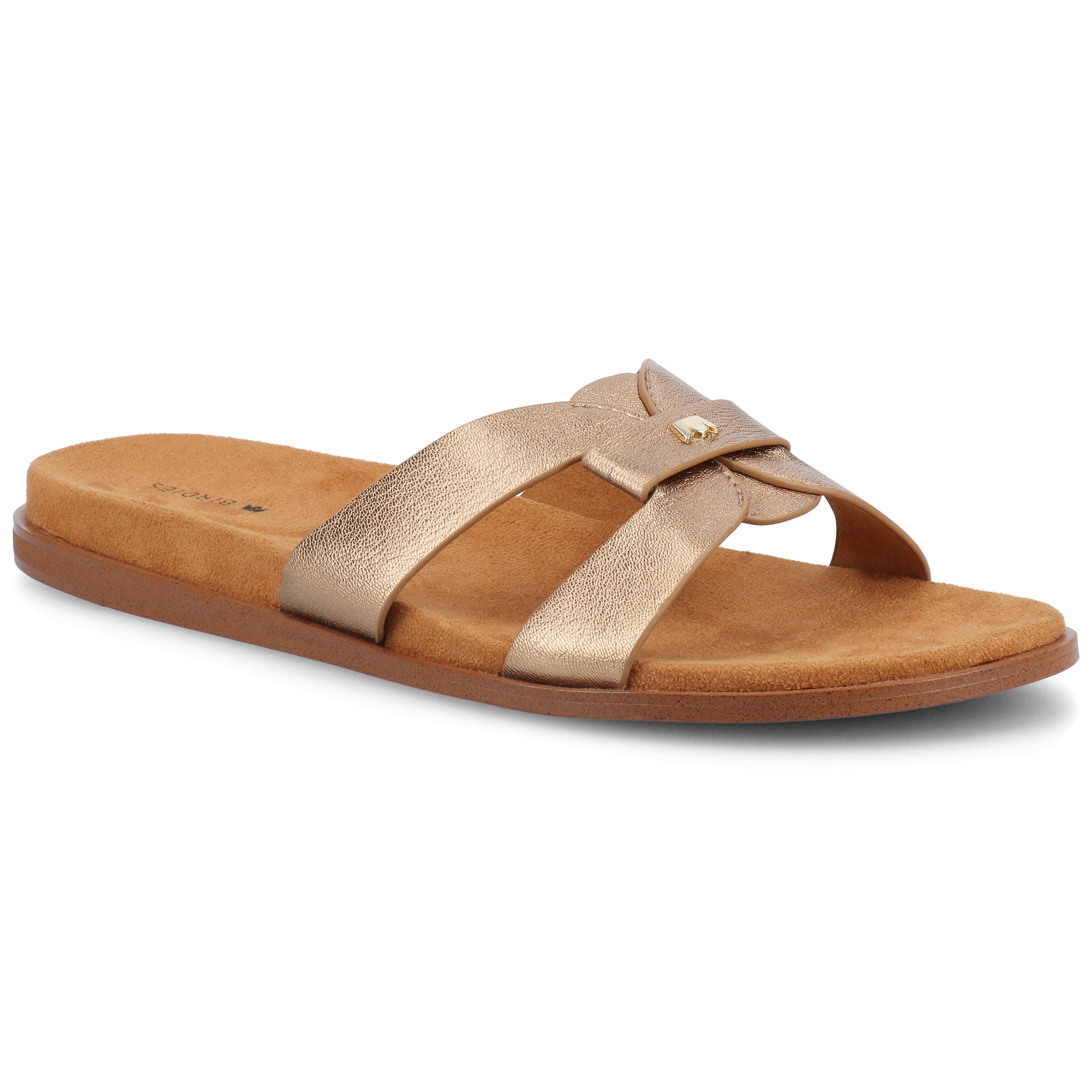 Birdies The Sunbird Sandals in Vintage Gold Leather 