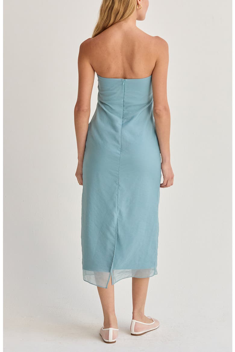 Organza Tube Midi Dress, Alternate, color, Light Blue