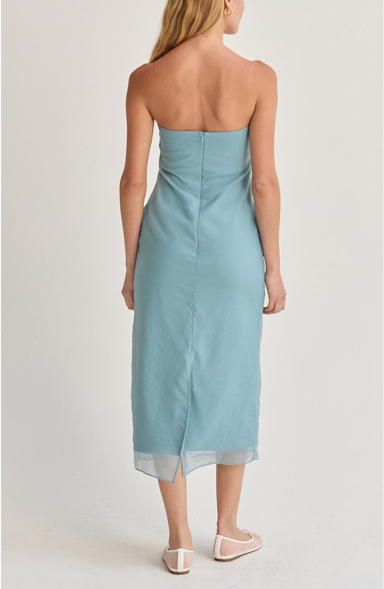 CRESCENT Organza Tube Midi Dress, Alternate, color, Light Blue