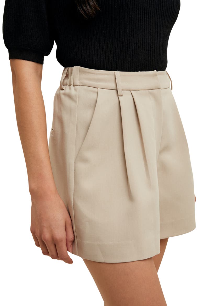 Pleat Twill Shorts, Alternate, color, SHELL