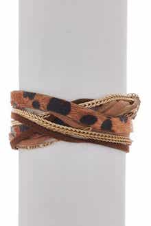 OLIVIA WELLES Multi-Layer Faux Hair Wrap Bracelet