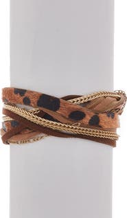 OLIVIA WELLES Multi-Layer Faux Hair Wrap Bracelet