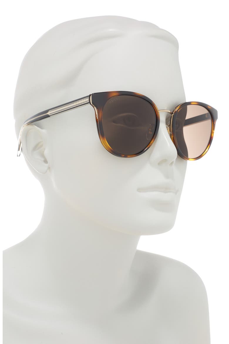 56mm Round Sunglasses, Alternate, color, HAVANA BLACK BROWN