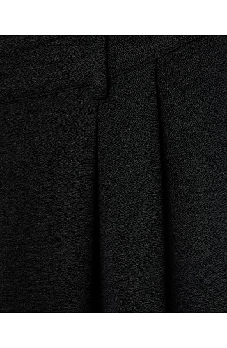 MANGO Straight Fit Pleated Pants, Alternate, color, Black