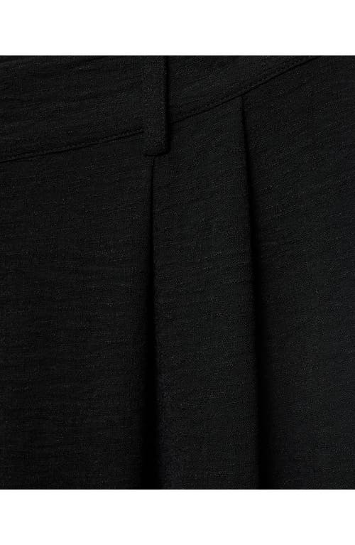 Mango Straight Fit Pleated Pants In Black