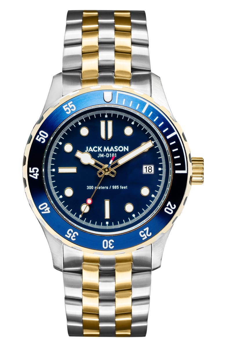 Jack Mason Diver Bracelet Watch, 42mm, Main, color,