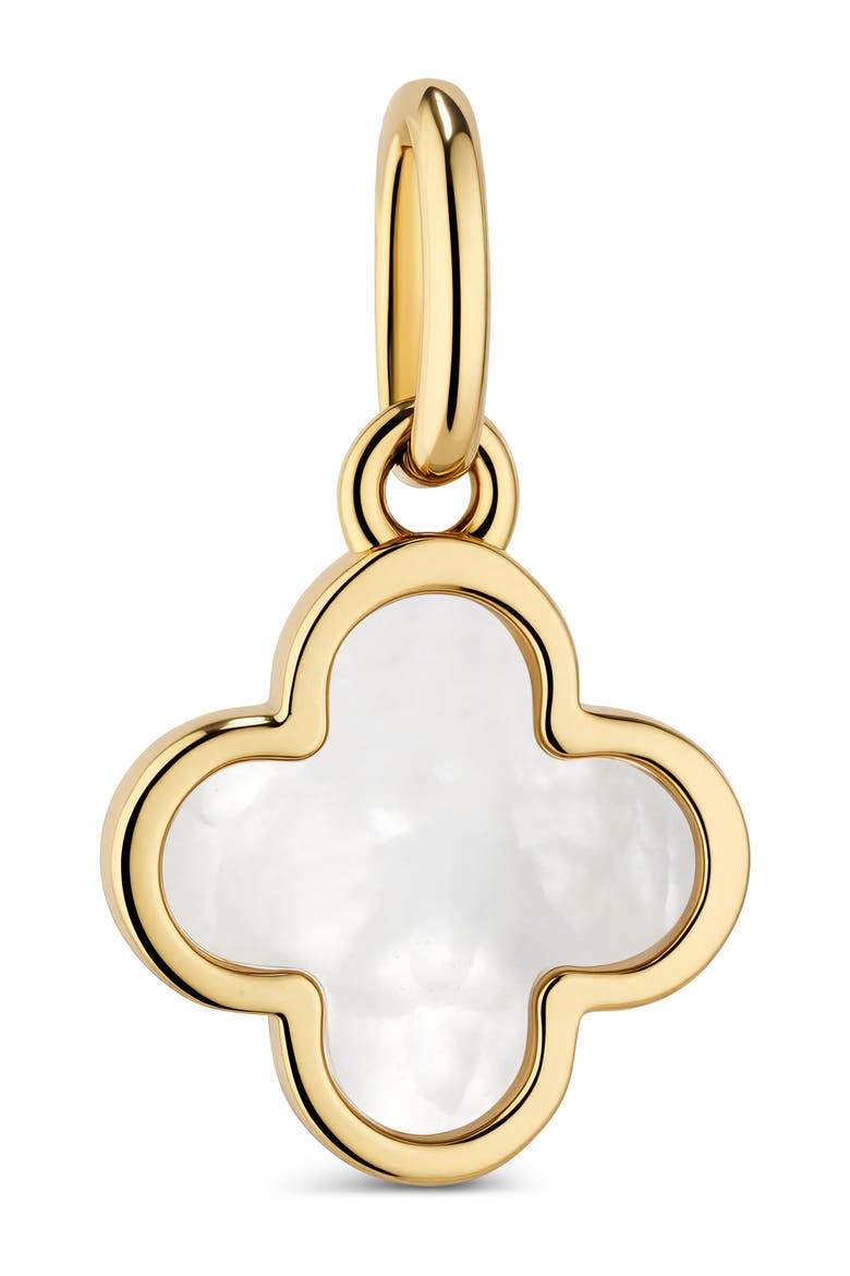 Mother of Pearl Clover Pendant in 14K Gold, Main, color, Yellow Gold