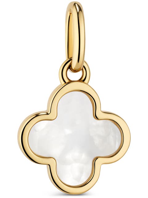 Mother of Pearl Clover Pendant in 14K Gold