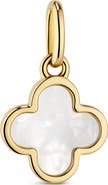 DEVATA Mother of Pearl Clover Pendant in 14K Gold