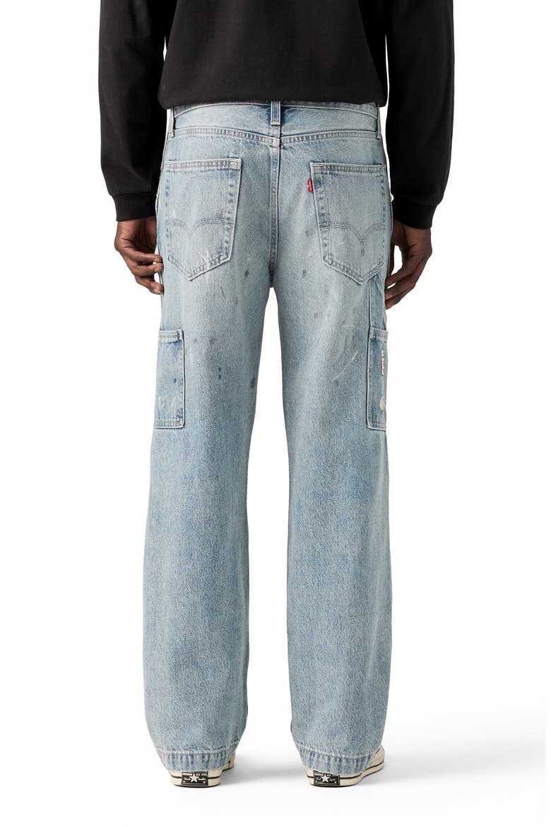 568 Loose Ripped Straight Leg Double Knee Jeans, Alternate, color, DIVING DUCKS BLUE