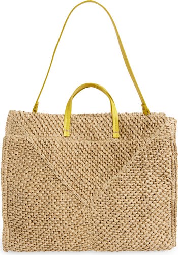Simple Woven Raffia Tote Bag