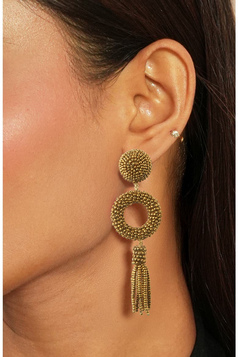 Oliver Beaded Drop Earrings, Alternate, color, ANTIQUE GOLD