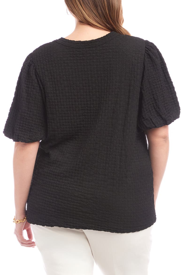Textured Puff Sleeve Top, Alternate, color, BLACK