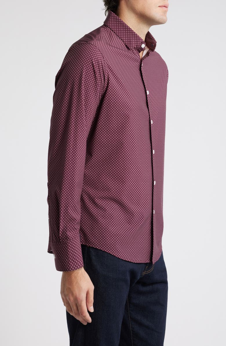 Mizzen+Main Leeward No Tuck Dress Shirt, Alternate, color, Wine Clover