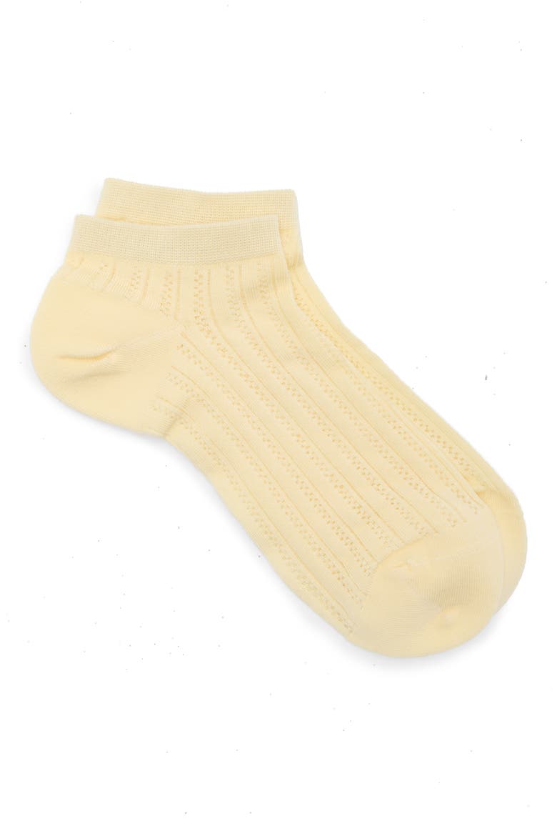 Colette Cotton Blend Pointelle Ankle Socks, Alternate, color, YELLOW