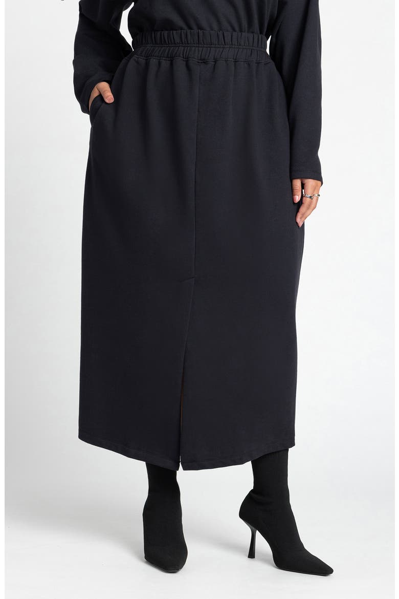 Maxi French Terry Skirt, Main, color, BLACK