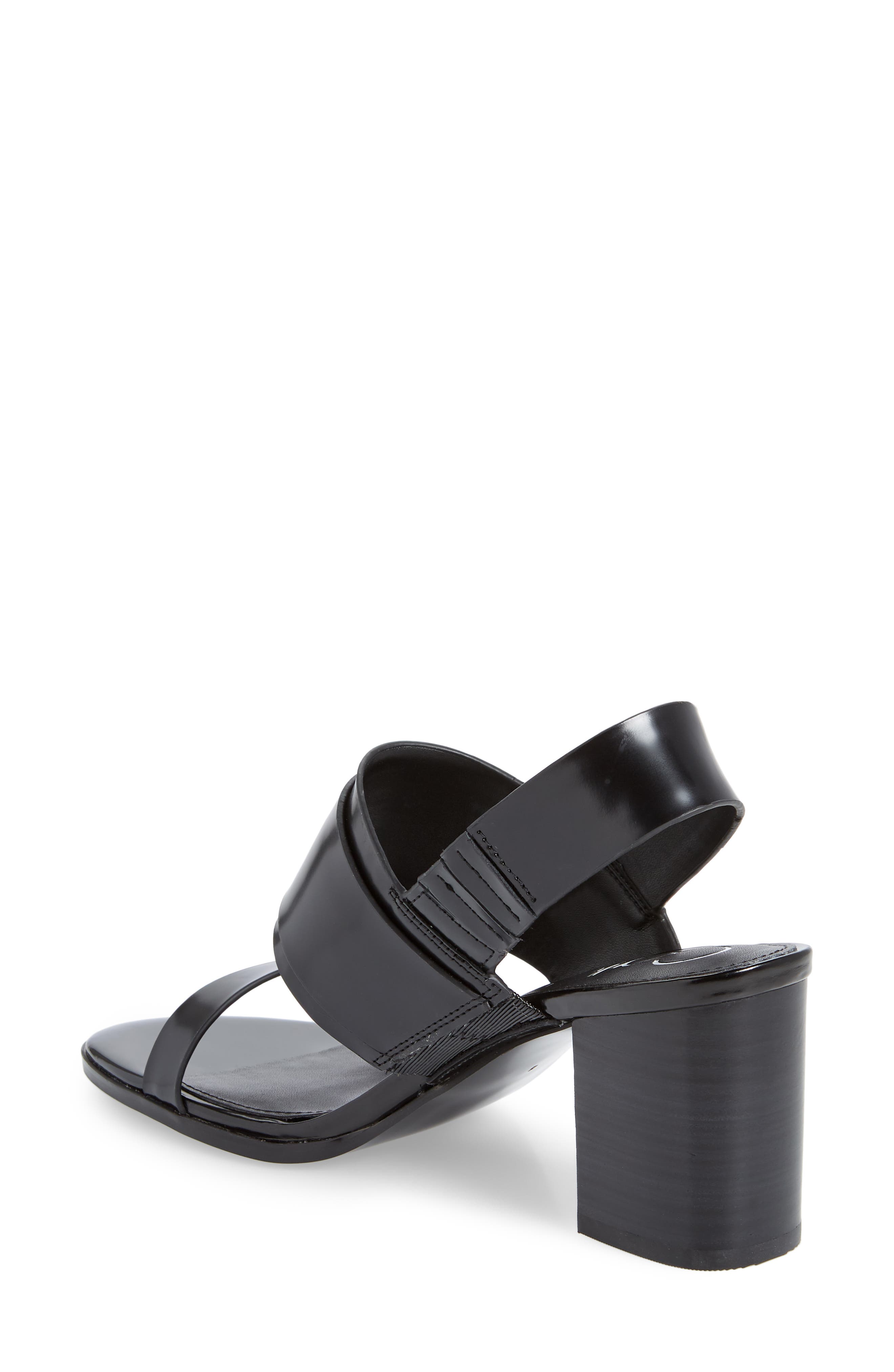 Carlita Strap Sandal, Alternate, color, BLACK LEATHER