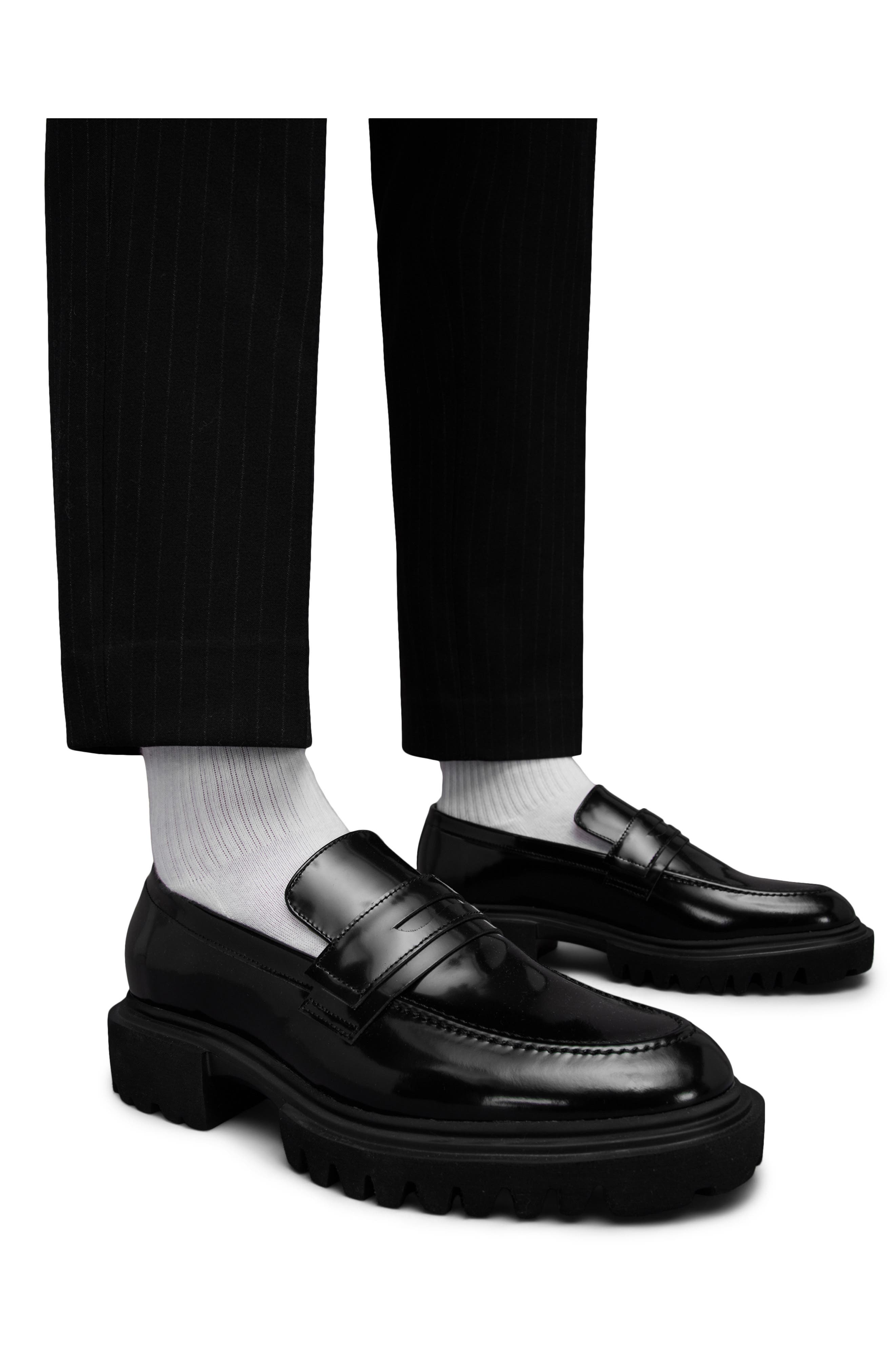 AllSaints Vinni Lug Penny Loafer, Alternate, color, 