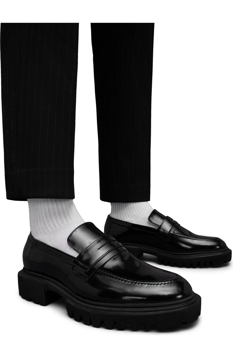 AllSaints Vinni Lug Penny Loafer, Alternate, color,