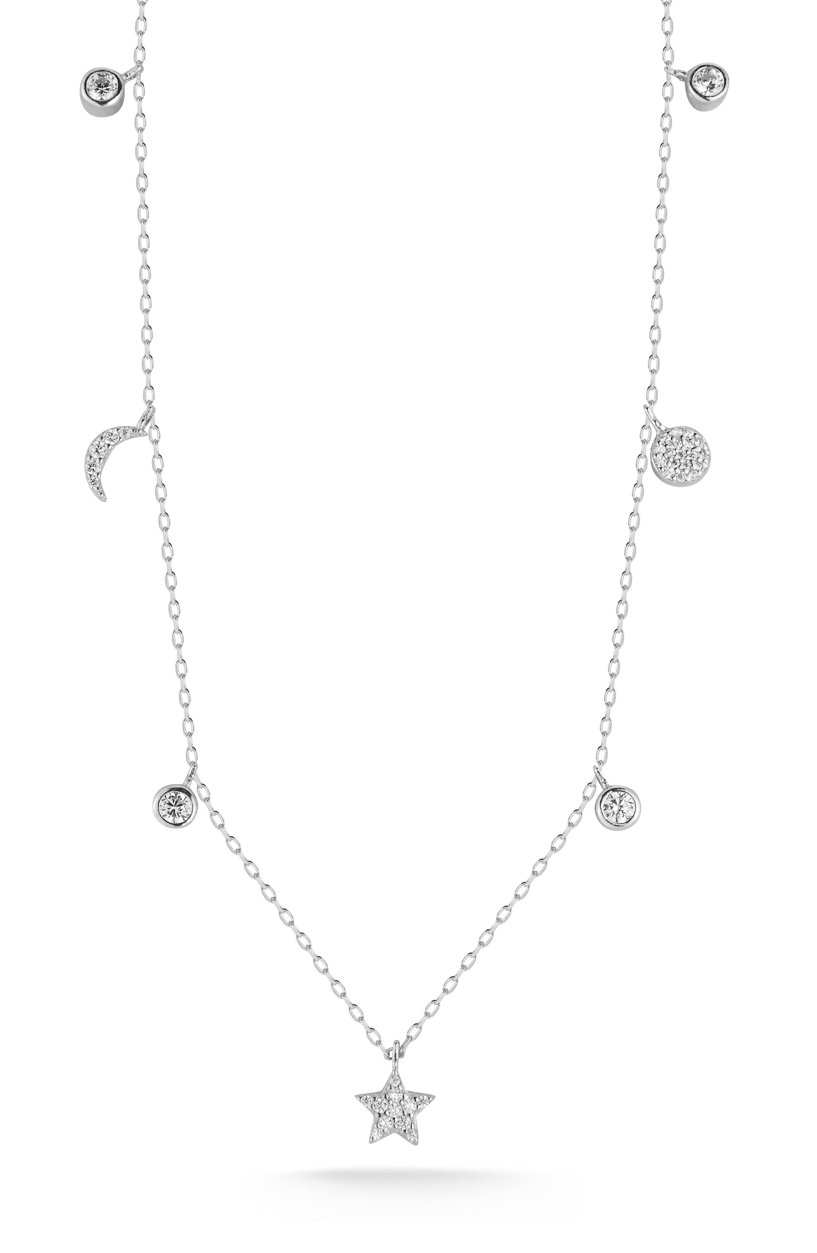 GLAZE JEWELRY Sterling Silver Celestial Station Necklace