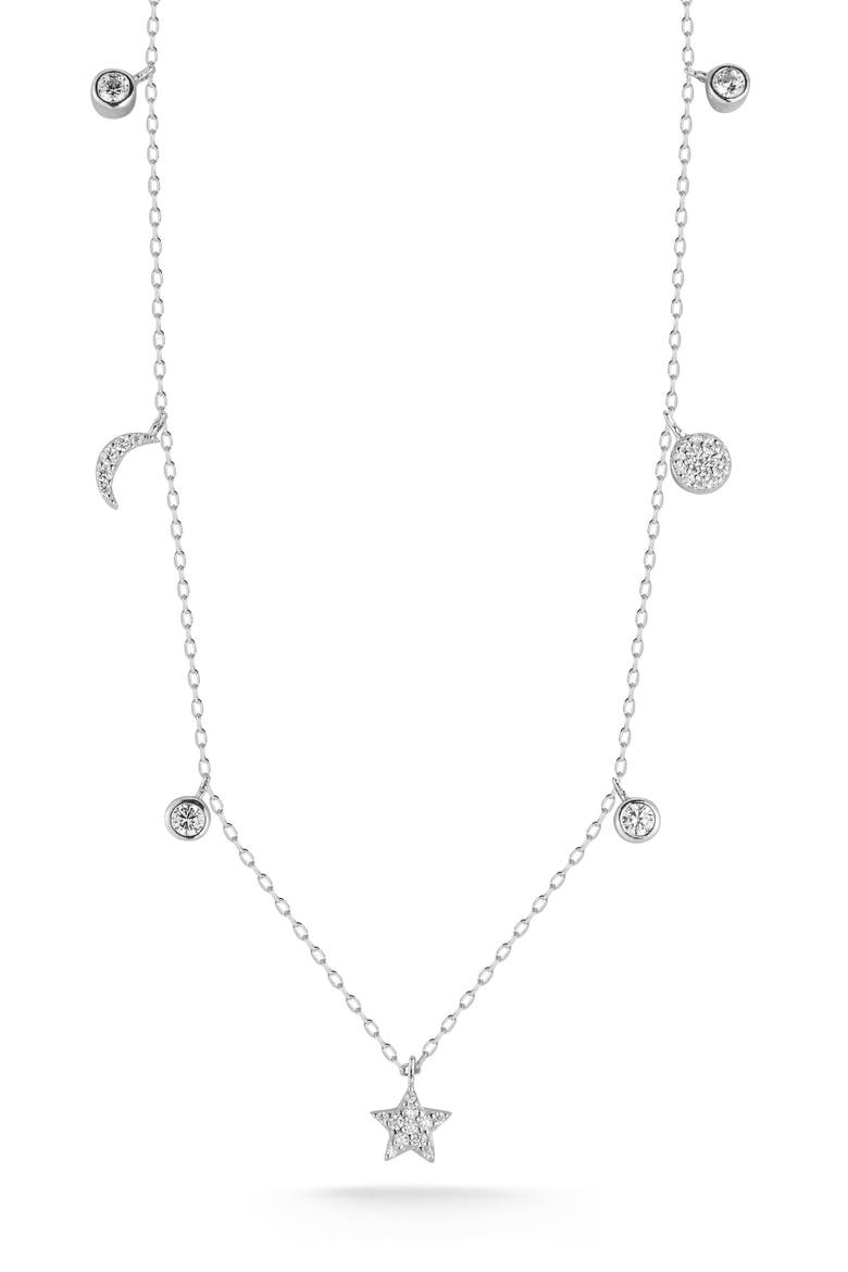 Sterling Silver Celestial Station Necklace, Main, color, SILVER