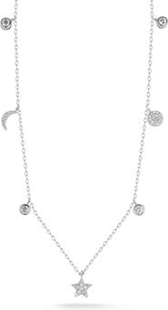 GLAZE JEWELRY Sterling Silver Celestial Station Necklace