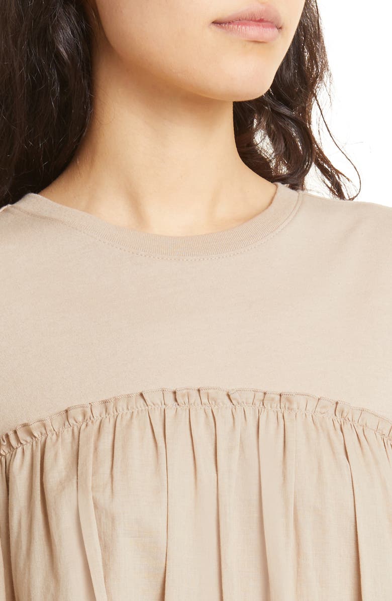 ATM Anthony Thomas Melillo Mixed Media Babydoll Dress, Alternate, color, 