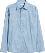 James Campbell Drury Modern Fit Microgeometric Print Stretch Cotton Button-Up Shirt