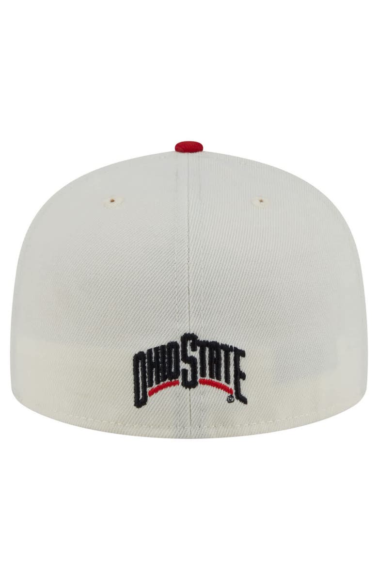 New Era Men's New Era Cream Ohio State Buckeyes Chrome 59FIFTY Fitted Hat, Alternate, color, 